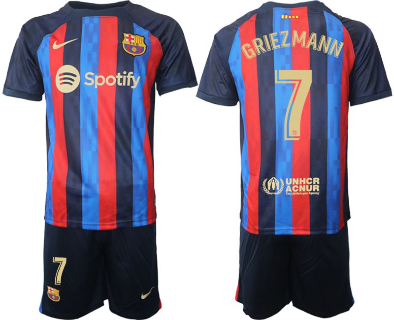 Men 2022-2023 Club Barcelona home blue 7 Soccer Jerseys